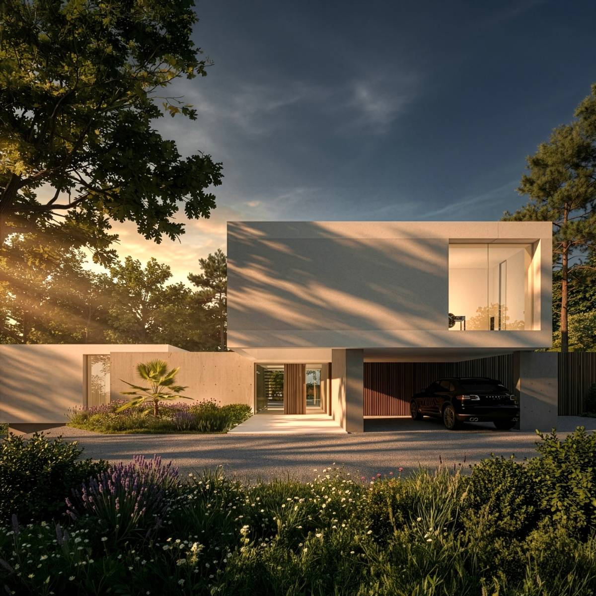 Maison moderne en Bretagne, vue océan