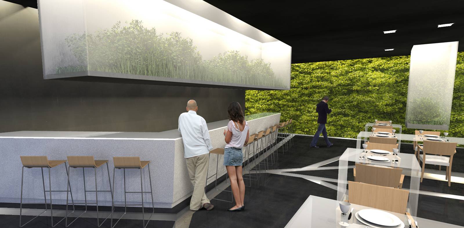 intérieur design d'un restaurant original à Lyon 1