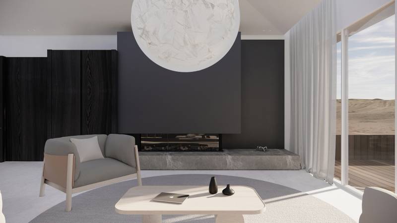 Agencement de salon moderne en Corse
