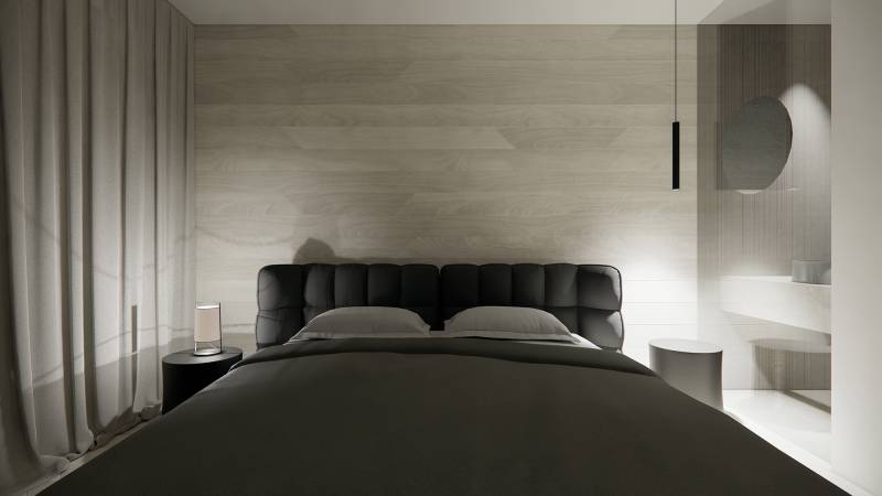 Chambre parentale moderne avec lit B&B Italia