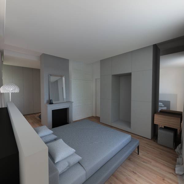 Chambre parentale avec mélange nouveau et ancien