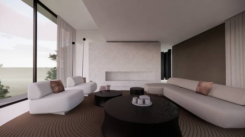 Salon design dans villa moderne