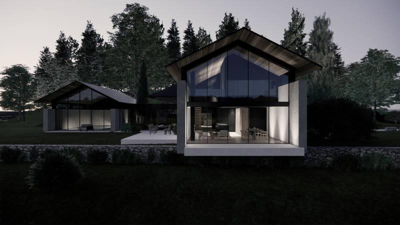 Villa moderne dans la forêt