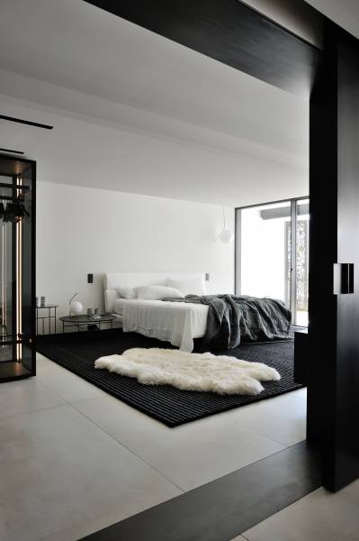 Chambre et dressing en verre fumé