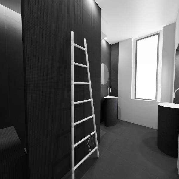 Salle de bain noir et blanc