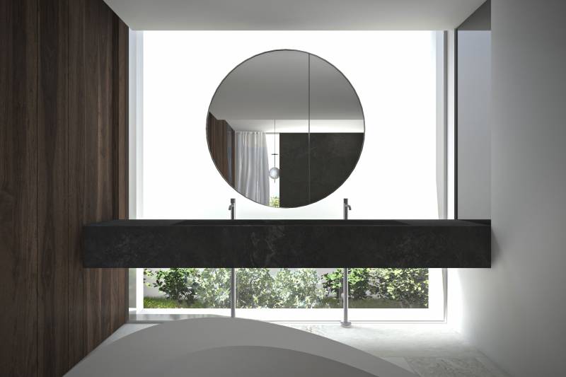 Salle de bain originale dans villa moderne