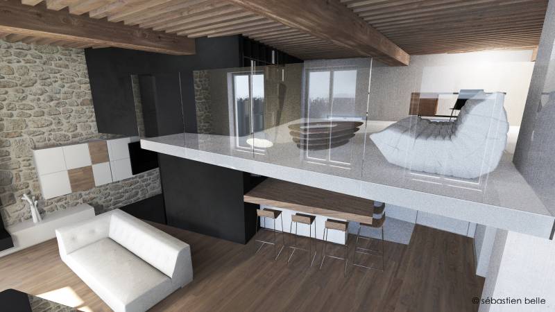 agencement moderne d'un duplex à Lyon