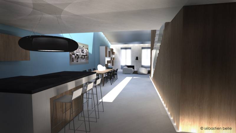cuisine contemporaine dans loft lyonnais