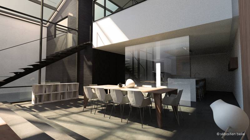 intérieur contemporain d'un loft à Lyon 04