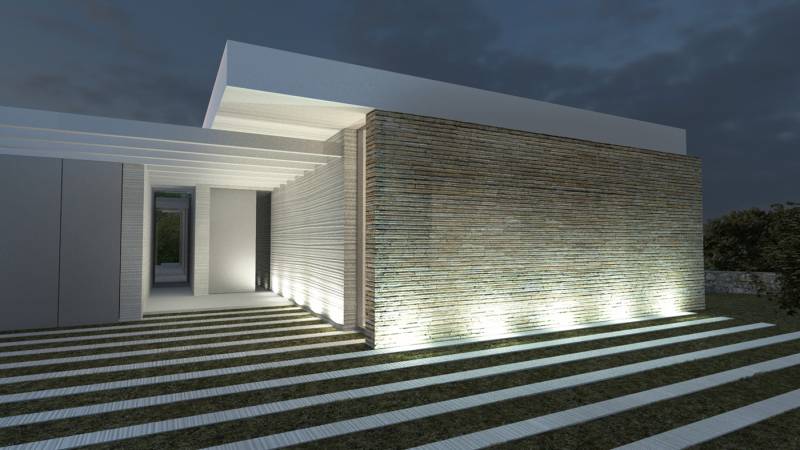 maison contemporaine blanche aux Monts d'Or