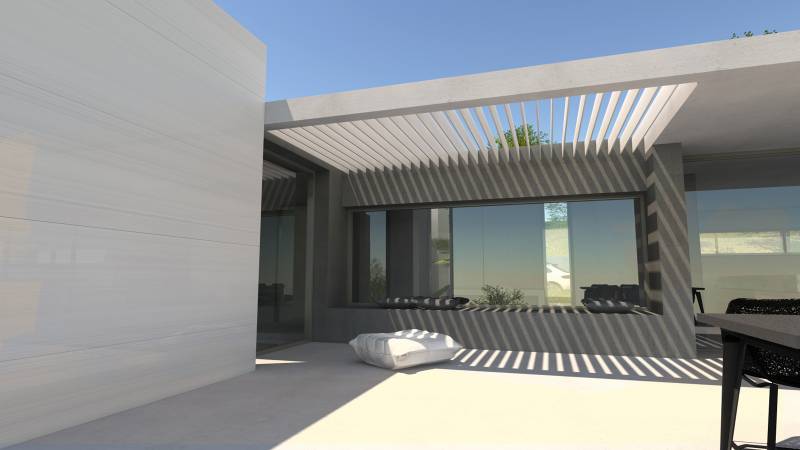 terrasse pergola dans maison contemporaine